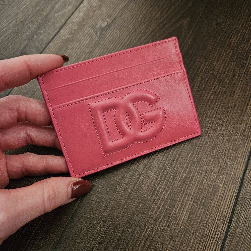 NWT Dolce & Gabbana Hot Pink Card Holder COA Card + Drawstring Dust Bag - Picture 2 of 14